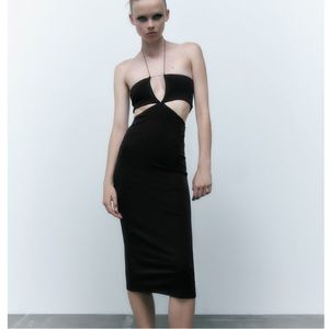 NEW! Zara Black Cutout Dress
